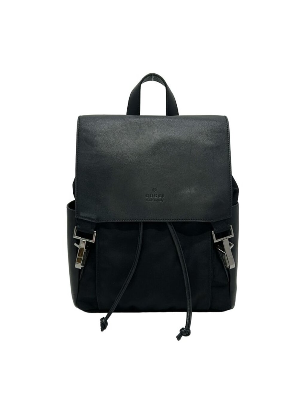 Gucci Backpack Black Drawstring Leather